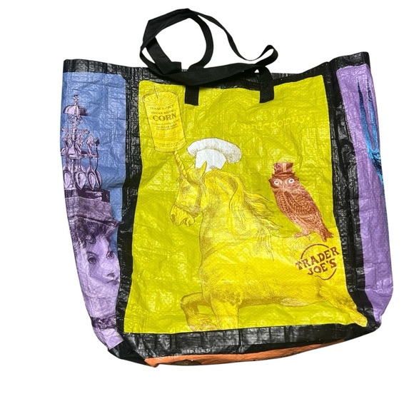 2 Rare Trader Joe's Reusable Grocery Shopping Bag Pirate Ship Crab Moon Map - Picture 5 of 8